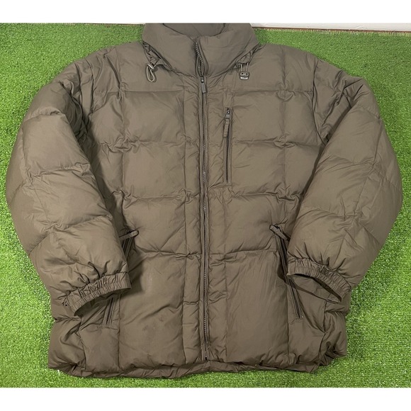 Y2K Calvin Klein Coat 2XL Vintage Down Jacket Feather Insulated Olive Drab